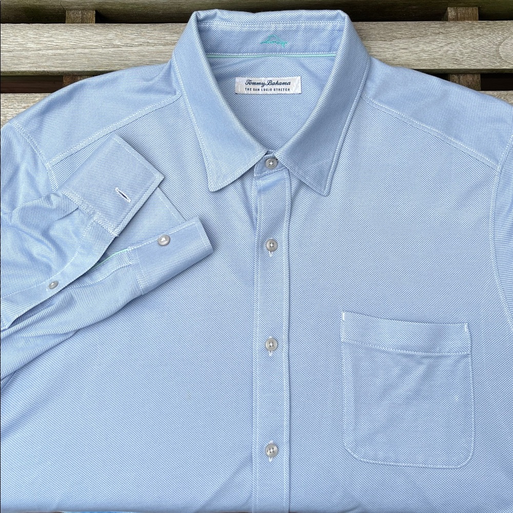 TB San Lucio Stretch Shirt‎ Button Down Islandzone Wicking Travel Supima Cotton